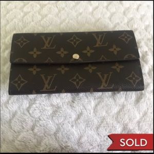 Louis Vuitton Lv Long Wallet  Portefeuille Sarah Browns Monogram SR#CT1067